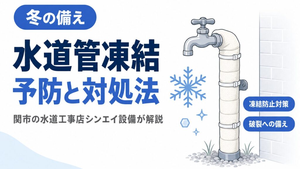 水道管凍結の予防対策と破裂への備えを示すイメージ画像