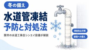 水道管凍結の予防対策と破裂への備えを示すイメージ画像